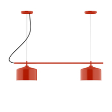 Montclair Light Works CHB419-26-C21 - 2-Light Linear Axis Chandelier with White SJT Cord, Vermillion