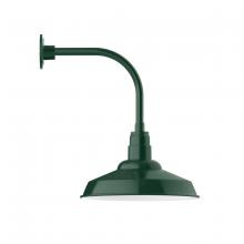 Montclair Light Works GNU184-42-B01-G06 - 16" Warehouse shade, Curved Arm wall mount, decorative canopy cover & Frosted Glass & cast guard