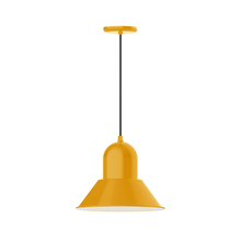 Montclair Light Works PEB124-21 - 14" Prima shade, pendant with black cord and canopy, Bright Yellow