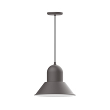 Montclair Light Works PEB124-57 - 14" Prima shade, pendant with black cord and canopy, Bronze Matte