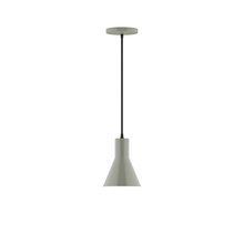 Montclair Light Works PEB436-24-C21 - 6" Flare Pendant, white cord with canopy, Moss Green