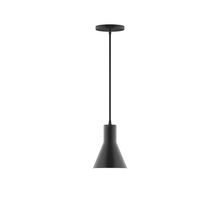 Montclair Light Works PEB436-41-C21 - 6" Flare Pendant, white cord with canopy, Black