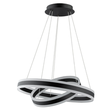 Eglo 203953A - 2 LT LED Circular Open Pendant w/ Black Finish & White Acrylic Diffuser