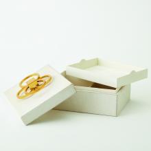 Global Views 9.92592 - Layered Circle Box-Ivory Hair-on-Hide
