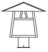 Arroyo Craftsman CP-12BCS-BZ - 12" carmel post mount with bungalow overlay