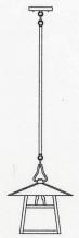 Arroyo Craftsman CSH-12TCR-VP - 12" carmel stem hung pendant with t-bar overlay