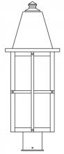 Arroyo Craftsman HP-8LM-BK - 8" hartford long body post mount