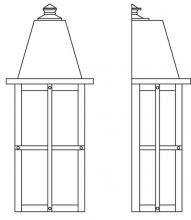 Arroyo Craftsman HW-8LF-MB - 8" hartford long body flush wall mount